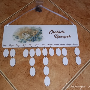 Hattyús családi öröknaptár - Meska.hu