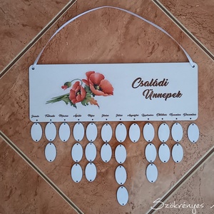 Pipacsos családi öröknaptár - Meska.hu