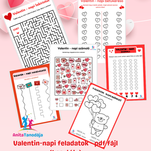 Valentin-napi feladatok (1.osztály) + AJÁNDÉK BINGÓ, Játék & Sport, Készségfejlesztő és Logikai játék, Oktató játékok, Fotó, grafika, rajz, illusztráció, MESKA