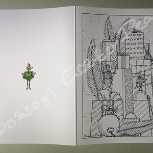 Ajándékok - Színezhető karácsonyi képeslap - művészet - grafika & illusztráció - Meska.hu