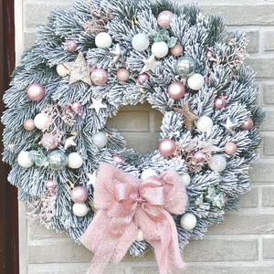 Adventi pink kopogtató , Karácsony, Adventi díszek, Adventi ajtódísz, Mindenmás, MESKA