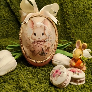 Húsvéti tojásdísz, Otthon & Életmód, Dekoráció, Asztal és polc dekoráció, Asztaldísz, Decoupage, transzfer és szalvétatechnika, MESKA