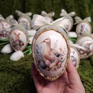 Húsvéti tojásdísz, Otthon & Életmód, Dekoráció, Asztal és polc dekoráció, Asztaldísz, Decoupage, transzfer és szalvétatechnika, MESKA