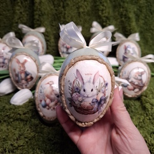 Húsvéti tojásdísz, Otthon & Életmód, Dekoráció, Asztal és polc dekoráció, Asztaldísz, Decoupage, transzfer és szalvétatechnika, MESKA