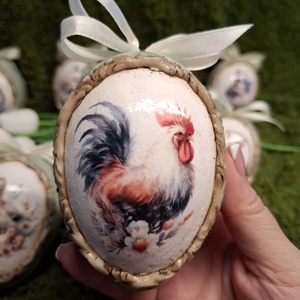 Húsvéti tojásdísz, Otthon & Életmód, Dekoráció, Asztal és polc dekoráció, Asztaldísz, Decoupage, transzfer és szalvétatechnika, MESKA