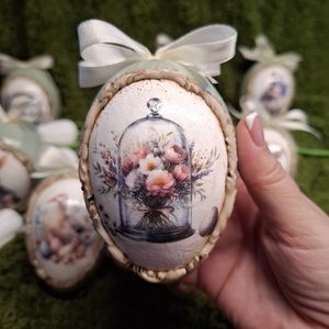 Húsvéti tojásdísz, Otthon & Életmód, Dekoráció, Asztal és polc dekoráció, Asztaldísz, Decoupage, transzfer és szalvétatechnika, MESKA