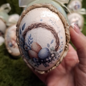 Húsvéti tojásdísz, Otthon & Életmód, Dekoráció, Asztal és polc dekoráció, Asztaldísz, Decoupage, transzfer és szalvétatechnika, MESKA