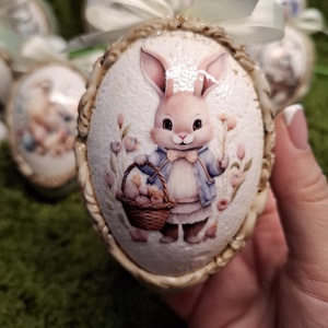 Húsvéti tojásdísz, Otthon & Életmód, Dekoráció, Asztal és polc dekoráció, Asztaldísz, Decoupage, transzfer és szalvétatechnika, MESKA