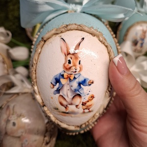 Húsvéti tojásdísz, Otthon & Életmód, Dekoráció, Asztal és polc dekoráció, Asztaldísz, Decoupage, transzfer és szalvétatechnika, MESKA