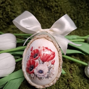 Húsvéti tojásdísz, Otthon & Életmód, Dekoráció, Asztal és polc dekoráció, Asztaldísz, Decoupage, transzfer és szalvétatechnika, MESKA