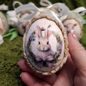 Húsvéti tojásdísz, Otthon & Életmód, Dekoráció, Asztal és polc dekoráció, Asztaldísz, Decoupage, transzfer és szalvétatechnika, MESKA