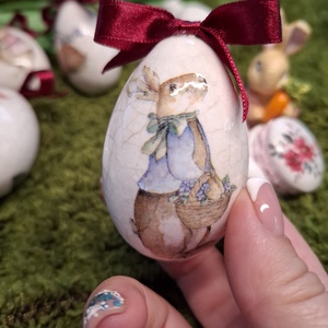 Húsvéti tojásdísz, Otthon & Életmód, Dekoráció, Asztal és polc dekoráció, Asztaldísz, Decoupage, transzfer és szalvétatechnika, MESKA