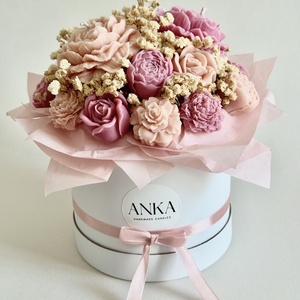 Gyertya Virág Box, Otthon & Életmód, Dekoráció, Dísztárgy, Gyertya-, mécseskészítés, MESKA