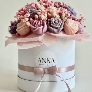 Gyertya Virág Box - otthon & életmód - virágdekoráció - virágok - virágbox - Meska.hu