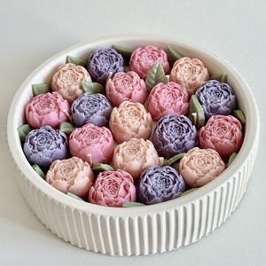 Gyertya Virágoskert Kerámia Tálban - otthon & életmód - gyertya, illat, aroma - gyertya - Meska.hu