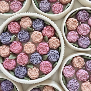 Gyertya Virágoskert Kerámia Tálban - otthon & életmód - gyertya, illat, aroma - gyertya - Meska.hu