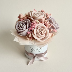 Gyertya Virág Box , Otthon & Életmód, Gyertya, illat, aroma, Gyertya, Gyertya-, mécseskészítés, MESKA