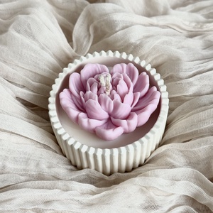 Gyertyatál - Bazsarózsa, Otthon & Életmód, Gyertya, illat, aroma, Gyertya, Gyertya-, mécseskészítés, MESKA