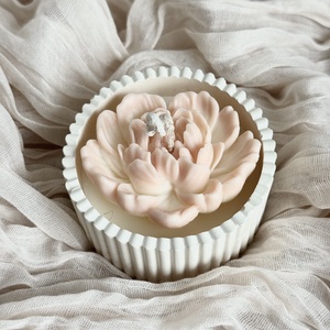 Gyertyatál - Bazsarózsa - Meska.hu