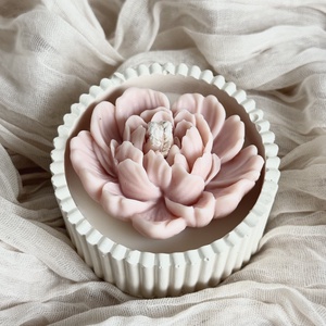 Gyertyatál - Bazsarózsa - Meska.hu