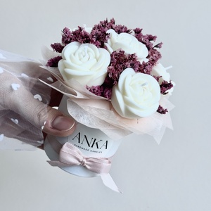 Gyertya Virág Box , Otthon & Életmód, Gyertya, illat, aroma, Gyertya, Gyertya-, mécseskészítés, MESKA