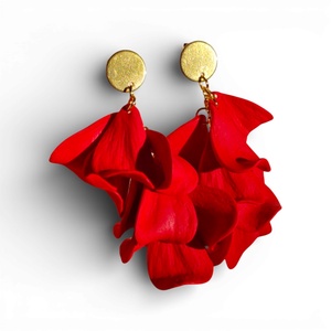 Velvet Symphony fülbevaló Piros, Esküvő, Ékszer, Fülbevaló, Ékszerkészítés, Gyurma, MESKA