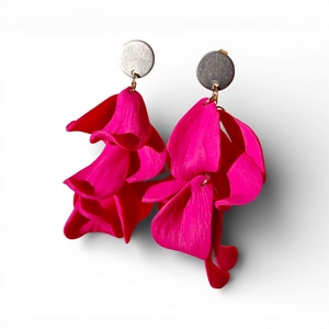 Velvet Symphony fülbevaló Pink, Esküvő, Ékszer, Fülbevaló, Ékszerkészítés, Gyurma, MESKA