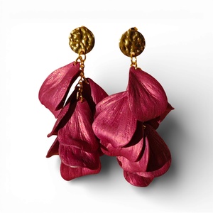 Velvet Symphony fülbevaló Bordó , Esküvő, Ékszer, Fülbevaló, Ékszerkészítés, Gyurma, MESKA