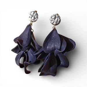 Velvet Symphony fülbevaló Kék , Esküvő, Ékszer, Fülbevaló, Ékszerkészítés, Gyurma, MESKA