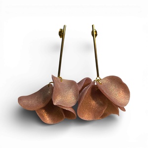 Veilora fülbevaló Rózsaarany, Ékszer, Fülbevaló, Lógó fülbevaló, Ékszerkészítés, Gyurma, MESKA