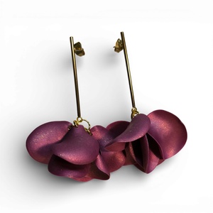 Veilora fülbevaló Bordó, Ékszer, Fülbevaló, Lógó fülbevaló, Ékszerkészítés, Gyurma, MESKA