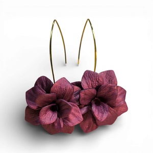 Velvet Poppy fülbevaló Bordó - Meska.hu