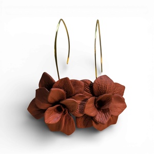 Velvet Poppy fülbevaló Bronz - Meska.hu