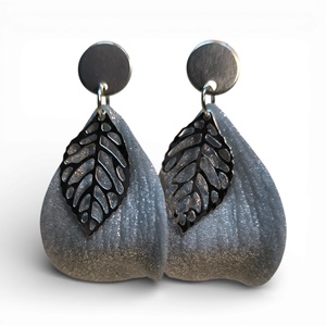 Spirit of the Leaves fülbevaló Ezüst, Ékszer, Fülbevaló, Lógó fülbevaló, Ékszerkészítés, Gyurma, MESKA