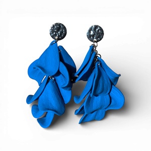 Velvet Symphony fülbevaló Óceánkék, Ékszer, Fülbevaló, Lógó fülbevaló, Ékszerkészítés, Gyurma, MESKA