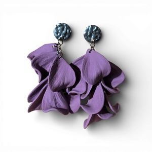 Velvet Symphony fülbevaló Áfonya, Ékszer, Fülbevaló, Lógó fülbevaló, Ékszerkészítés, Gyurma, MESKA