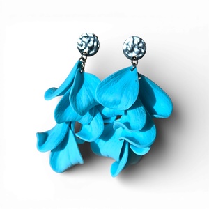 Velvet Symphony fülbevaló Pasztell Kék, Ékszer, Fülbevaló, Lógó fülbevaló, Ékszerkészítés, Gyurma, MESKA