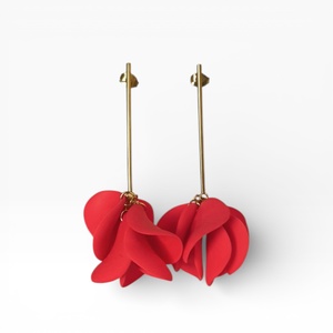 Veilora fülbevaló Indián Piros, Ékszer, Fülbevaló, Lógó fülbevaló, Ékszerkészítés, Gyurma, MESKA