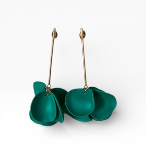 Veilora fülbevaló Sötét Zöld, Ékszer, Fülbevaló, Lógó fülbevaló, Ékszerkészítés, Gyurma, MESKA