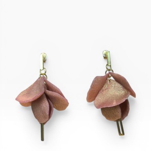 Lyra Noir fülbevaló Rózsaarany, Ékszer, Fülbevaló, Lógó fülbevaló, Ékszerkészítés, Gyurma, MESKA