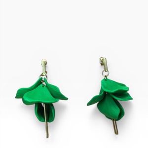 Lyra Noir fülbevaló Trópusi Zöld, Ékszer, Fülbevaló, Lógó fülbevaló, Ékszerkészítés, Gyurma, MESKA