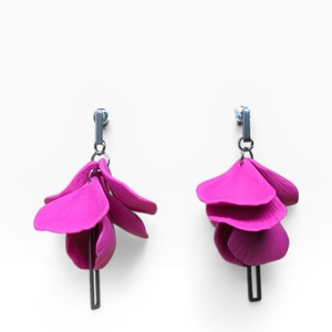 Lyra Noir fülbevaló Pink, Ékszer, Fülbevaló, Lógó fülbevaló, Ékszerkészítés, Gyurma, MESKA