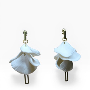 Lyra Noir fülbevaló Fehér, Ékszer, Fülbevaló, Lógó fülbevaló, Ékszerkészítés, Gyurma, MESKA