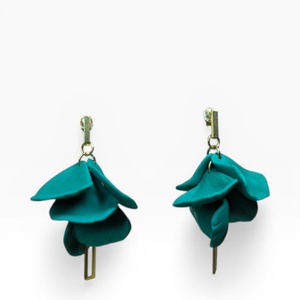 Lyra Noir fülbevaló Sötétzöld, Ékszer, Fülbevaló, Lógó fülbevaló, Ékszerkészítés, Gyurma, MESKA