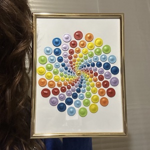 csakra spirál 21x16cm arany  színű keretben, Művészet, Festmény, Akril, Festészet, MESKA