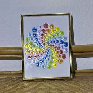 csakra spirál 21x16cm arany  színű keretben - művészet - festmény - akril - Meska.hu