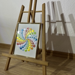 csakra spirál 21x16cm arany  színű keretben - művészet - festmény - akril - Meska.hu