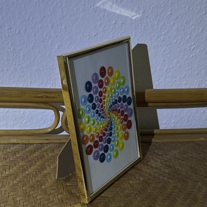 csakra spirál 21x16cm arany  színű keretben - művészet - festmény - akril - Meska.hu