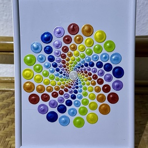 csakra spirál 21x16cm fehér keretben, Művészet, Festmény, Akril, , MESKA