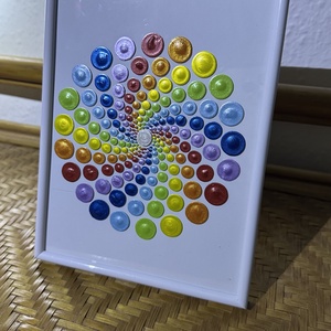 csakra spirál 21x16cm fehér keretben - művészet - festmény - akril - Meska.hu